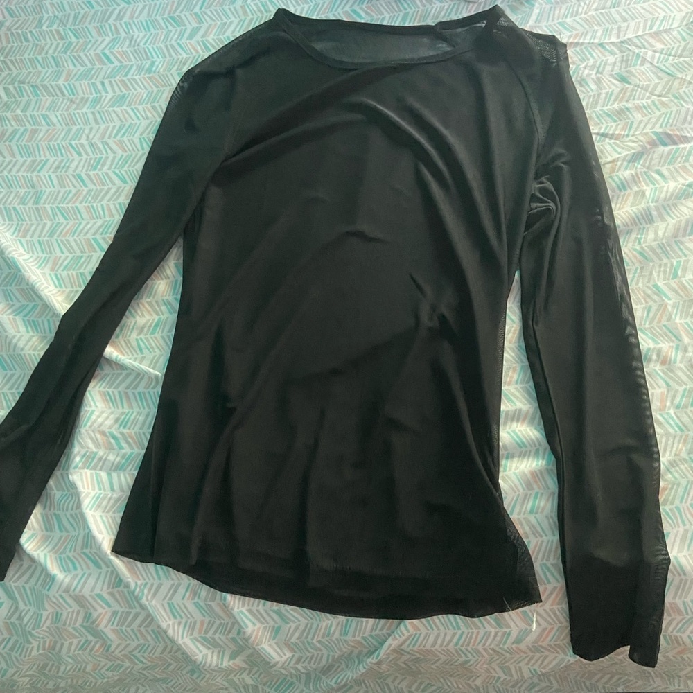 sheer black long sleeve shirt